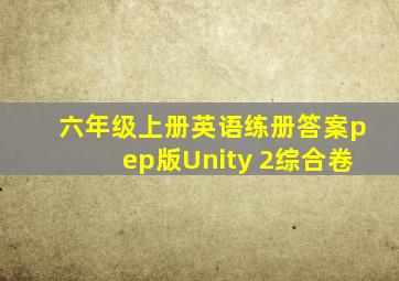 六年级上册英语练册答案pep版Unity 2综合卷